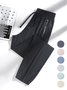Damen Unifarben Lang Elastische Taille Hose Lässig Frühling/Herbst Hose