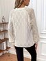 Rundhals Langarm Unifarben Spitze Regelmäßig Regelmäßige Passform Bluse für Damen