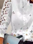 Langarm Geblümt Regelmäßig Regelmäßige Passform Bluse für Damen
