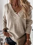 Damen Garn/Wollgarn Farbblock Langarm Bequem Lässig Pullover