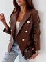 Damen Unifarben Regelmäßig Weit Blazer