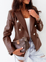 Damen Unifarben Regelmäßig Weit Blazer