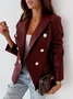 Damen Unifarben Regelmäßig Weit Blazer