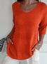 Damen Garn/Wollgarn Unifarben Dreiviertelärmel Bequem Lässig Pullover
