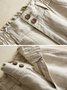 Lässig Unifarben Lang Elastische Taille Schnalle Hose