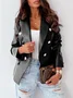Damen Unifarben Regelmäßig Weit Blazer