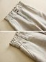 Lässig Unifarben Lang Elastische Taille Schnalle Hose