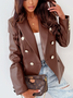 Damen Unifarben Regelmäßig Weit Blazer