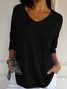 Damen Garn/Wollgarn Unifarben Dreiviertelärmel Bequem Lässig Pullover