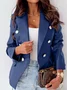 Damen Unifarben Regelmäßig Weit Blazer