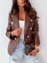 Damen Unifarben Regelmäßig Weit Blazer