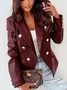 Damen Unifarben Regelmäßig Weit Blazer