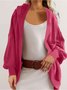 Damen Unifarben Geknöpft Regelmäßig Weit Jacke