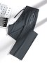 Lässig Unifarben Lang Elastische Taille Reißverschluss Hose