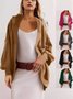 Damen Unifarben Geknöpft Regelmäßig Weit Jacke