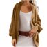Damen Unifarben Geknöpft Regelmäßig Weit Jacke