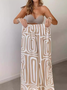Damen Abstrakt Schalkragen Langarm Bequem Lässig Bluse mit Hose Zweiteiliges Set