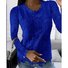 Langarm Unifarben Regelmäßig Weit Bluse für Damen