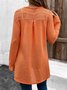 Damen Unifarben Spitze Regelmäßig Weit Poncho