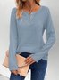 Rundhals Langarm Unifarben Regelmäßig Weit Spotten Zweiteiliges Bluse für Damen