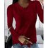 Langarm Unifarben Regelmäßig Weit Bluse für Damen