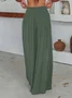 Lässig Unifarben Lang Hose
