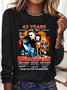 Lässig Buchstabenmuster Rundhals Langarm T-Shirt