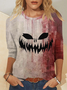 Lässig Halloween Rundhals Dreiviertelärmel T-Shirt