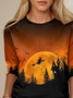 Lässig Halloween Rundhals Langarm T-Shirt