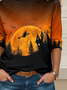 Lässig Halloween Rundhals Langarm T-Shirt