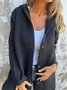 Damen Unifarben Regelmäßig Weit Jacke