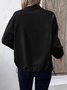 Damen Unifarben Regelmäßig Weit Jacke