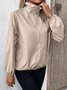 Damen Unifarben Regelmäßig Weit Jacke