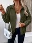 Damen Unifarben Regelmäßig Weit Jacke