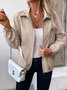 Damen Unifarben Regelmäßig Weit Jacke