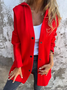 Damen Unifarben Regelmäßig Weit Jacke