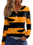 Lässig Halloween Gekerbt Langarm T-Shirt