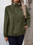 Damen Unifarben Regelmäßig Weit Jacke