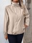 Damen Unifarben Regelmäßig Weit Jacke