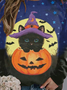 Lässig V-Ausschnitt Halloween Sweatshirt