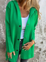 Damen Unifarben Regelmäßig Weit Jacke
