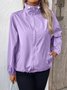 Damen Unifarben Regelmäßig Weit Jacke