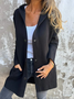 Damen Unifarben Regelmäßig Weit Jacke