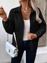 Damen Unifarben Regelmäßig Weit Jacke