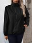 Damen Unifarben Regelmäßig Weit Jacke
