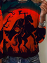 Lässig Halloween Rundhals Langarm T-Shirt