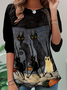 Lässig Halloween Rundhals Langarm T-Shirt