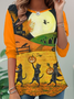Lässig Halloween Rundhals Langarm T-Shirt