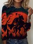 Lässig Halloween Rundhals Langarm T-Shirt