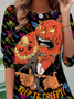 Lässig Halloween Rundhals Langarm T-Shirt